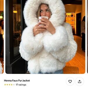 Elegant White Faux Fur coat
